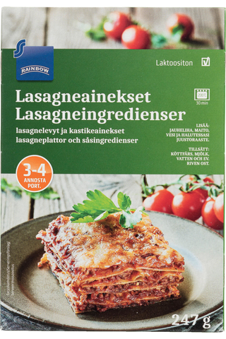 Rainbow Lasagneainekset 247 g - Ruoan hinta