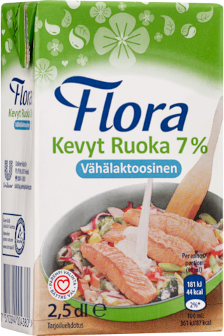 Flora 250ml Kevyt Ruoka 7% vähälaktoosinen maitopohjainen kasviöljysekoite  - Ruoan hinta