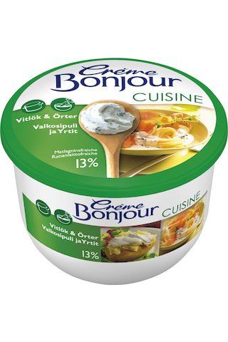 Crème Bonjour Cuisine 13% Valkosipuli ja Yrtit 2,5dl - Ruoan hinta