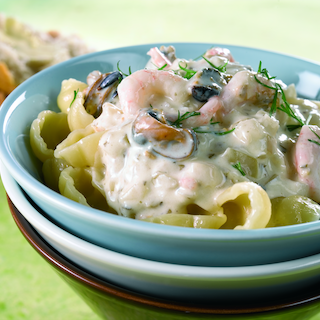 Katkarapu-simpukkapasta