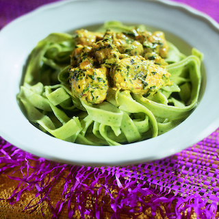 Kana-pinaattipasta
