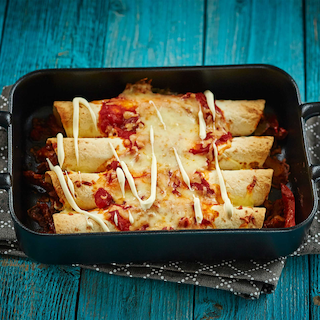 Naudanliha-enchiladat